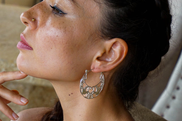 Love bird earrings - silver plated