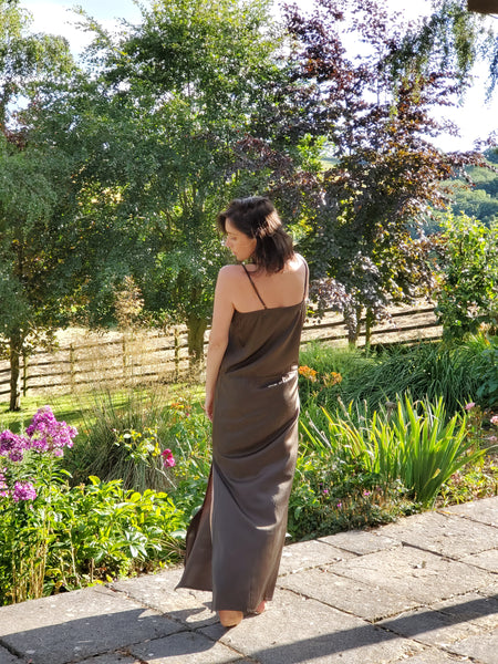 Divine silk brown dress