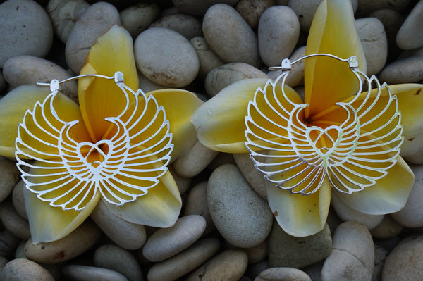 Wings of love earrings -silver plated