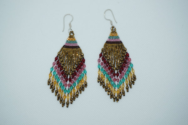 Huichol Earrings - Gold